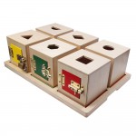 Lock Box with Objects and Tray ( Set of 6) (LJSE096) by Leader Joy Montessori USA