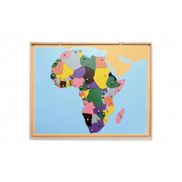 Open Back Map Puzzle W/Tray - Africa (LJGE007A) by Leader Joy Montessori USA
