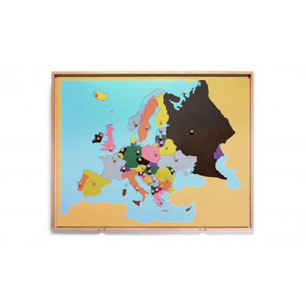Open Back Map Puzzle W/Tray - Europe (LJGE004A) by Leader Joy Montessori USA