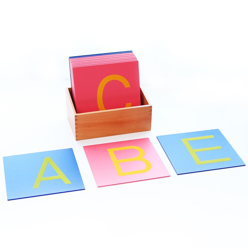 Sandpaper Letters Capital Case Print with Box NEW Montessori Language Material