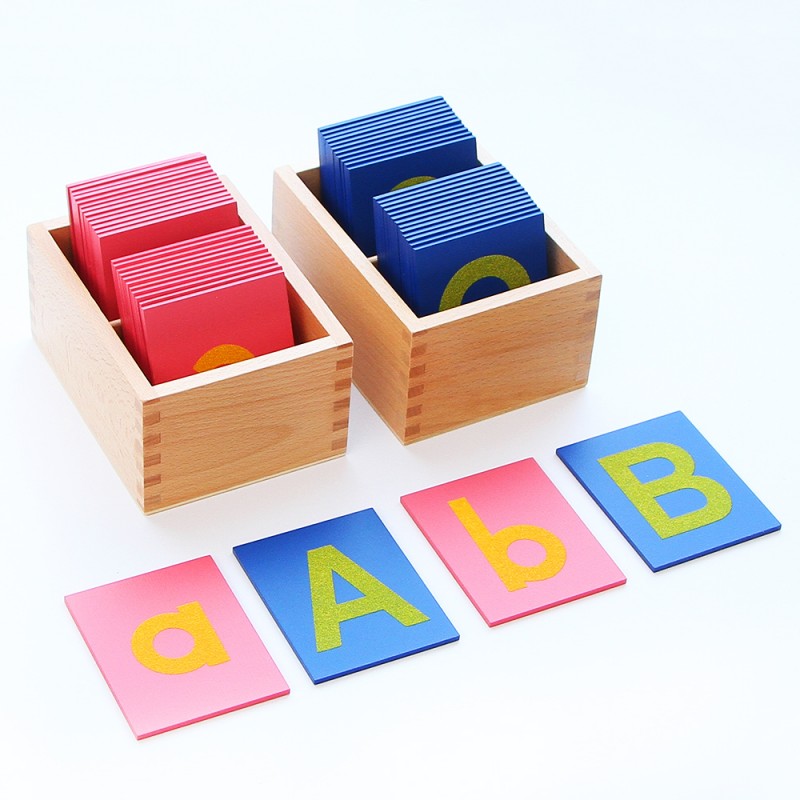 Sandpaper Letters Capital Case Print with Box NEW Montessori Language Material