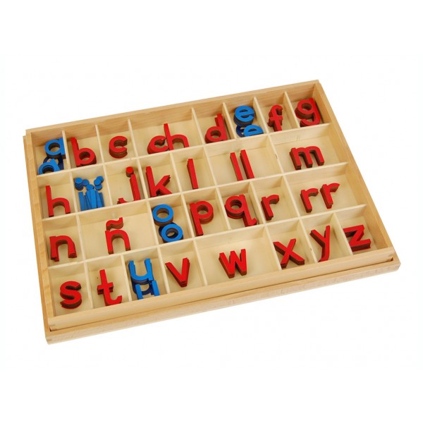 Spanish Print Moveable Alphabet w/ Box (LJLA012) by Leader Joy Montessori USA