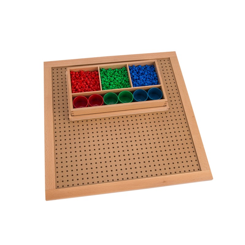 Wooden Peg Board with Pegs (LJMA088) by Leader Joy Montessori USA