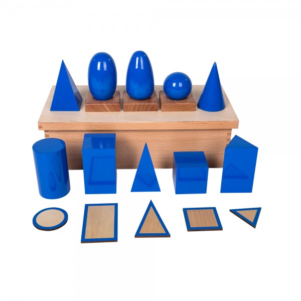 Premium Geometric Solids with Stands, base with box (LJSE007-B) by Leader Joy Montessori USA